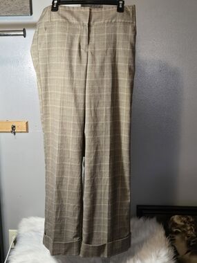 Studio Beige Plaid Women's Dress Pants